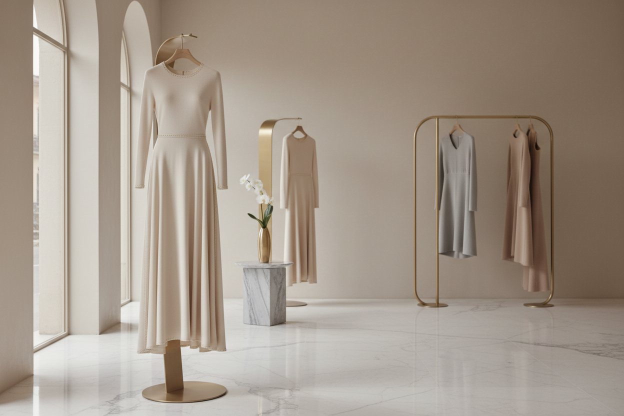 Génère une image pour une marque de vêtements de luxe 